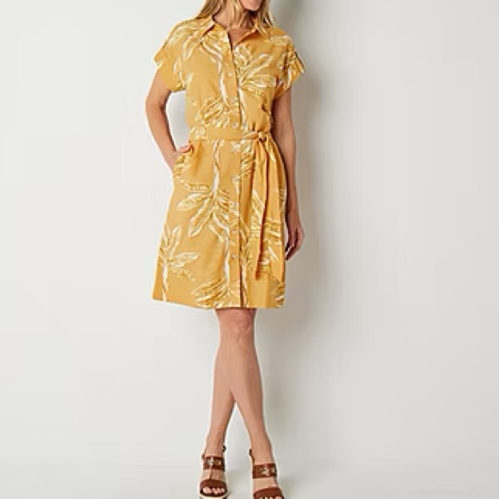 LIZ‎ CLAIBORNE Plus Short Sleeve Shirt Dress